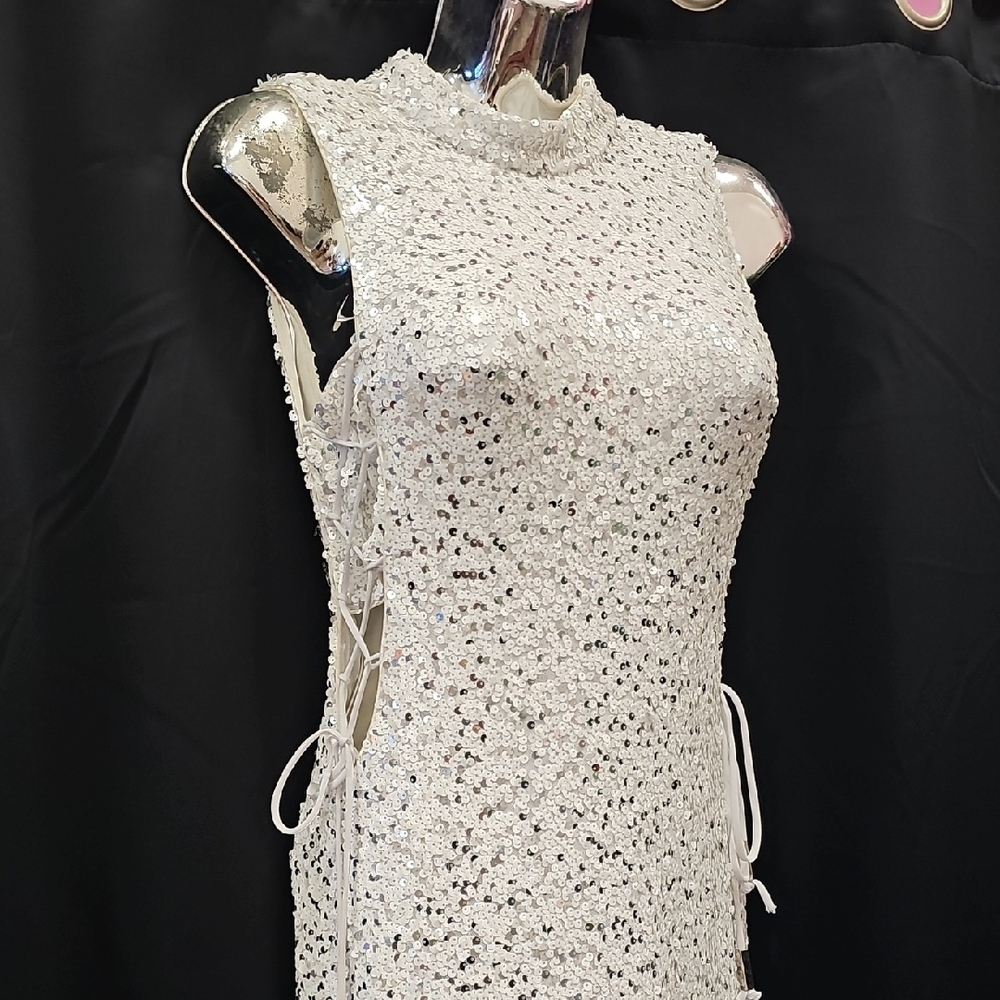 Love Reign White Sequin Maxi Dress